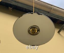 4 French Antique Green White Enamel Light Lamp Shade Farmhouse shade industrial