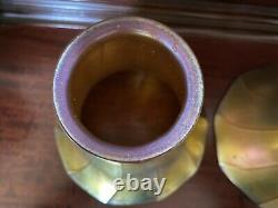 4 Large Gold Iridescent Art Glass Trumpet Shades