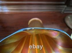 4 Large Gold Iridescent Art Glass Trumpet Shades