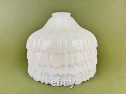 4 VTG Clam Broth Glass Scallop Edge Pendant Lamp Shades 8 1/4'' D 2 1/4'' Fitter
