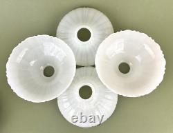 4 VTG Clam Broth Glass Scallop Edge Pendant Lamp Shades 8 1/4'' D 2 1/4'' Fitter