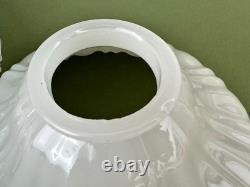 4 VTG Clam Broth Glass Scallop Edge Pendant Lamp Shades 8 1/4'' D 2 1/4'' Fitter