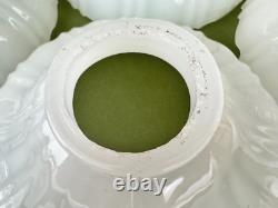 4 VTG Clam Broth Glass Scallop Edge Pendant Lamp Shades 8 1/4'' D 2 1/4'' Fitter