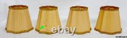 4 Vintage Elegant Fabric Chandelier Sconce Lamp Shades Apprx 4 3/4 High
