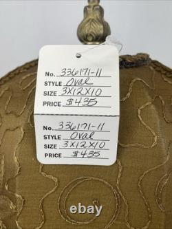 $435 Custom Vtg Victorian Art Deco Style Lamp Shade Fringe Embroidered Flowers