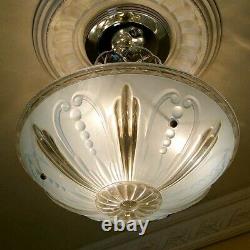 482 Vintage antique Ceiling Glass Light Shade Chandelier Lamp Fixture blue
