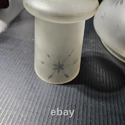 5 Antique 10 &2-1/4 Pan Light Chandelier Shades Dome Frosted Cut to clear globe