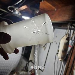 5 Antique 10 &2-1/4 Pan Light Chandelier Shades Dome Frosted Cut to clear globe