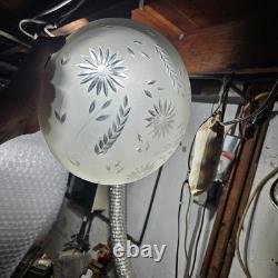 5 Antique 10 &2-1/4 Pan Light Chandelier Shades Dome Frosted Cut to clear globe