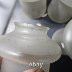 5 Antique 10 &2-1/4 Pan Light Chandelier Shades Dome Frosted Cut to clear globe