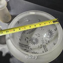 5 Antique 10 &2-1/4 Pan Light Chandelier Shades Dome Frosted Cut to clear globe