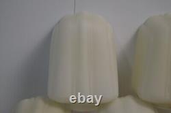 5 Antique Art Deco Clamshell Lamp Shades Frosted Milk Glass MCM Lighting Vanity