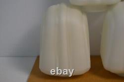 5 Antique Art Deco Clamshell Lamp Shades Frosted Milk Glass MCM Lighting Vanity