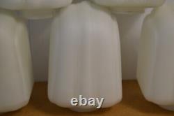 5 Antique Art Deco Clamshell Lamp Shades Frosted Milk Glass MCM Lighting Vanity