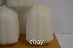 5 Antique Art Deco Clamshell Lamp Shades Frosted Milk Glass MCM Lighting Vanity