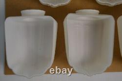 5 Antique Art Deco Clamshell Lamp Shades Frosted Milk Glass MCM Lighting Vanity