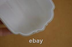 5 Antique Art Deco Clamshell Lamp Shades Frosted Milk Glass MCM Lighting Vanity