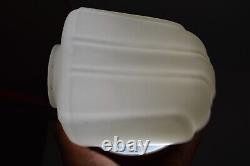 5 Antique Art Deco Clamshell Lamp Shades Frosted Milk Glass MCM Lighting Vanity