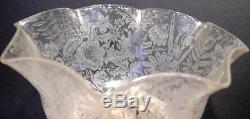 5 VINTAGE ANTIQUE GAS SHADES FLOWER ETCHED 4 Fitter LAMP FIXTURE GLOBE SET of 5