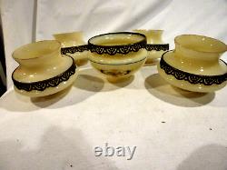 5-Vintage Custard Glass Lamp Shades/Chandeliers 4-Matching 1-Doesn't