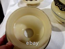 5-Vintage Custard Glass Lamp Shades/Chandeliers 4-Matching 1-Doesn't