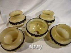 5-Vintage Custard Glass Lamp Shades/Chandeliers 4-Matching 1-Doesn't