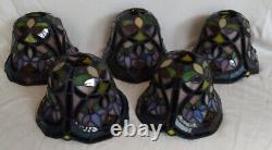 5 Vintage Tiffany Style Stained Glass Lamp Chandelier Shades Globes 5t x 7 w