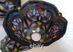 5 Vintage Tiffany Style Stained Glass Lamp Chandelier Shades Globes 5t x 7 w