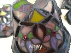 5 Vintage Tiffany Style Stained Glass Lamp Chandelier Shades Globes 5t x 7 w