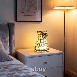 5-inch Modern Wrought Iron With Light Source, Tiffany Cat Glass Desk Lamp