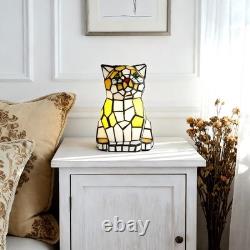 5-inch Modern Wrought Iron With Light Source, Tiffany Cat Glass Desk Lamp