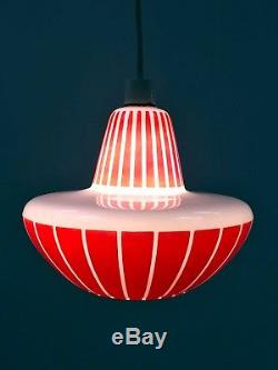 50s Outstanding Atomic Vintage Mid Century unusual UFO Space Age glass lampshade