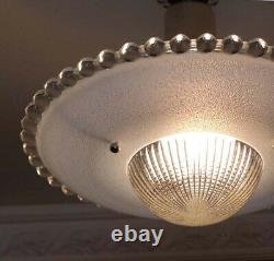 546 Vintage antique arT Deco Ceiling Light Lamp Fixture Glass Shade Chandelier