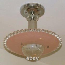 547 Vintage antique arT Deco Ceiling Light Glass Shade Lamp Fixture Chandelier