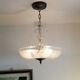 554b Vintage Antique 40's Ceiling Lamp Fixture Glass Shade Chandelier 1 Of 2