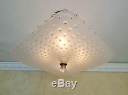 563 Vintage antique Hobnail Ceiling Light Lamp Fixture Glass shade Chandelier