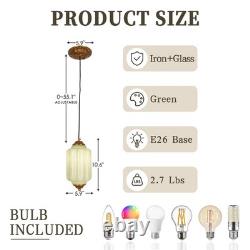 6 Inch Creative Green Glass Lamp, Small Pumpkin Bedside Dining Pendant Light, New 6 Inch Creative Green Glass Lamp, Small Pumpkin Bedside Dining Pendant Light, New