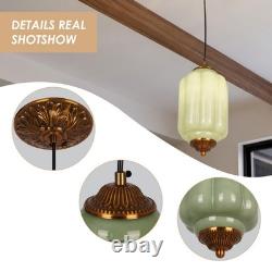 6 Inch Creative Green Glass Lamp, Small Pumpkin Bedside Dining Pendant Light, New