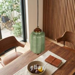 6 Inch Creative Green Glass Lamp, Small Pumpkin Bedside Dining Pendant Light, New