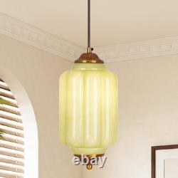 6 Inch Creative Green Glass Lamp, Small Pumpkin Bedside Dining Pendant Light, New