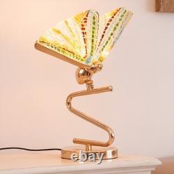 6'' Mini Creative Gold Lamp, Colorful Butterfly Table Lamp, 3-color Light Source