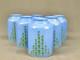 6 Vintage 5 Blue Glass Bell Lamp Shades With Green Tulip Flowers 2 1/4 Fitter