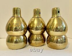 6 Vtg Mid Century Modern Atomic Brass Cone Shades Sconce Lights Pole Lamp Parts