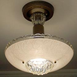 699 Vintage antique aRT DEco Ceiling Light Lamp Fixture Glass Shade Chandelier