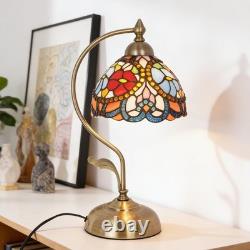 7.5 Inch Mini Tiffany Desk Light, 1-head Blue And Red Bead Table Lamp, New Light