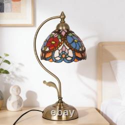 7.5 Inch Mini Tiffany Desk Light, 1-head Blue And Red Bead Table Lamp, New Light