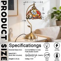 7.5 Inch Mini Tiffany Desk Light, 1-head Blue And Red Bead Table Lamp, New Light
