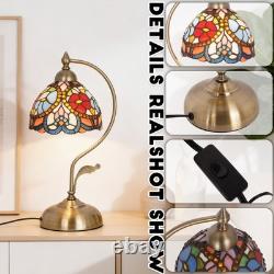 7.5 Inch Mini Tiffany Desk Light, 1-head Blue And Red Bead Table Lamp, New Light