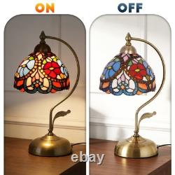 7.5 Inch Mini Tiffany Desk Light, 1-head Blue And Red Bead Table Lamp, New Light