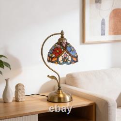 7.5 Inch Mini Tiffany Desk Light, 1-head Blue And Red Bead Table Lamp, New Light
